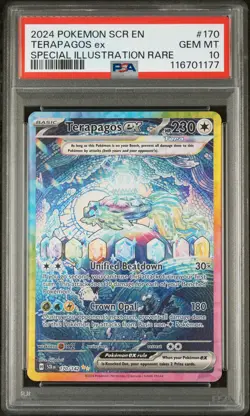 2024 POKEMON SCR EN-STELLAR CROWN SPECIAL ILLUSTRATION RARE TERAPAGOS EX PSA 10 - Image 1