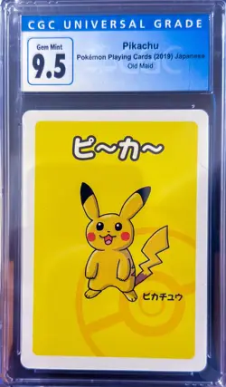 Pikachu Old Maid Pokemon Playing Cards 2019 Japanese Blue Label CGC 9.5 GEM MINT - Image 1