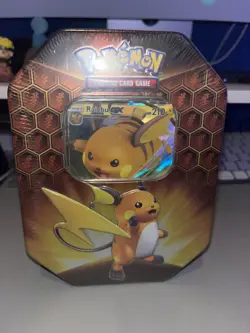 Pokemon TCG Hidden Fates Raichu GX Tin - Factory Sealed - English - Image 1