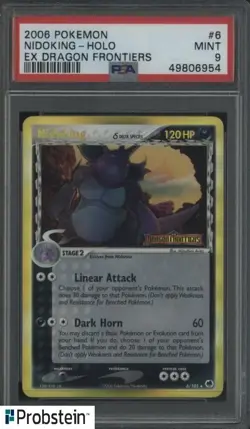 2006 Pokemon Nidoking Holo Reverse EX Dragon Frontiers #6 PSA 9 MINT - Image 1