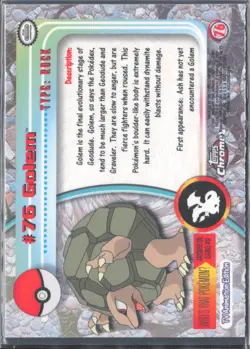 2000 Topps Chrome Pokemon #76 Golem - Image 2