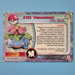 Nice #3 VENUSAUR 2000 TOPPS CHROME POKEMON TV ANIMATION - Image 3