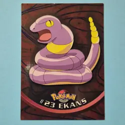 EKANS #23 CHROME SERIES HOLO FOIL POKEMON TV ANIMATION - BLUE TOPPS LOGO - Image 2