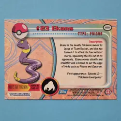 EKANS #23 CHROME SERIES HOLO FOIL POKEMON TV ANIMATION - BLUE TOPPS LOGO - Image 3