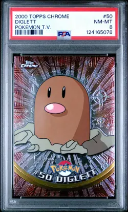 2000 TOPPS CHROME POKEMON T.V. #50 DIGLETT PSA 8 - Image 1