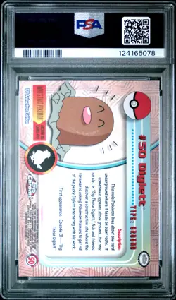 2000 TOPPS CHROME POKEMON T.V. #50 DIGLETT PSA 8 - Image 2