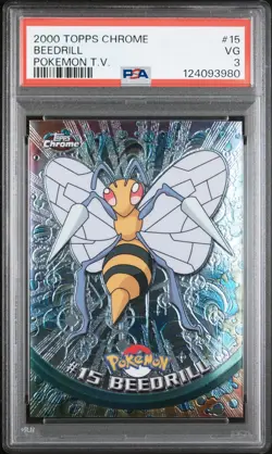 2000 TOPPS CHROME POKEMON T.V. #15 BEEDRILL PSA 3 - Image 1