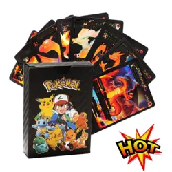 New Foil Black PACK 55 CARDS TCG GX Vmax GX Card Charizard Rare Pokemon Card - Image 1