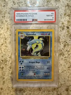 PSA 8 Gyarados 6/102 Pokemon Base Set Holo Graded Pokemon Card 1999 - WOTC - ⭐ - Image 1