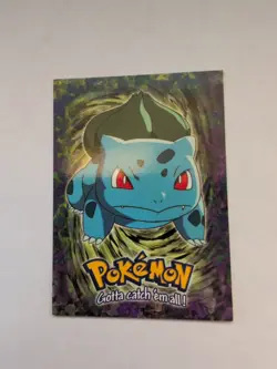 #01 BULBASAUR Stage 1 POKEMON E1 of 12 1999 Trading Card TOPPS Blue Logo - Image 1