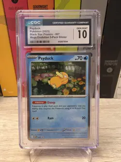 CGC 10 Promo Psyduck Me: Mega Evolution Promo 007 Holo Pokemon Card - Image 1