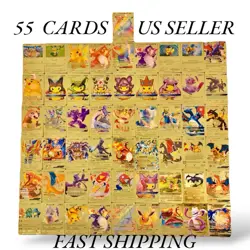 New Gold Shiny Pack 55 Cards TCG GX Vmax GX Cards Charizard Rare Pokemon Cards - Image 2