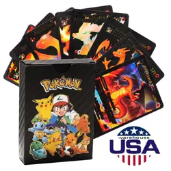 New Foil Black PACK 55 CARDS TCG GX Vmax GX Card Charizard Rare Pokemon Card - Image 1