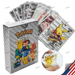 New Foil SILVER PACK 55 CARDS TCG GX Vmax GX Card Charizard Rare Pokemon - Image 1