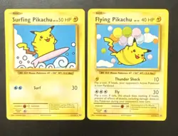Pokemon Cards Flying Pikachu 110/108 & Surfing Pikachu 111/108 Secret Rare LP-NM - Image 1