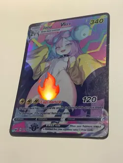 Custom fan made Proxy 18+ iono Vmax holographic sexy waifu card holo - Image 1