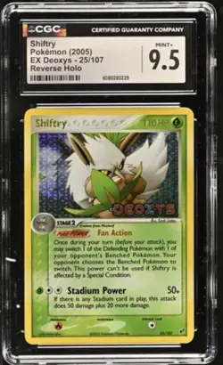 2005 EX DEOXYS Shiftry 25/107 Stamped REVERSE HOLO Pokemon Card CGC 9.5 MINT+ - Image 1