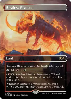 1 x Restless Bivouac - Foil - Borderless - Wilds of Eldraine - NM-Mint - MTG - Image 1