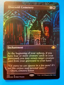 MTG 1x FOIL BORDERLESS Oversold Cemetery # 428 Dominaria Remastered Magic x1 NM - Image 1