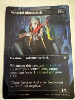 Vengeful Bloodwitch Borderless (NM Foil) FDN-0325 Uncommon MTG - Image 1