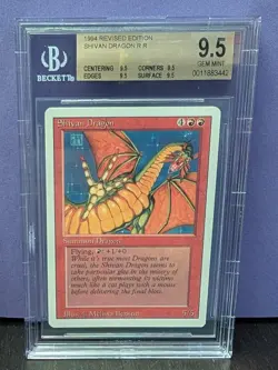 Shivan Dragon * REVISED* BGS 9.5 Gem Mint QUAD * Magic the Gathering MtG Rare - Image 1
