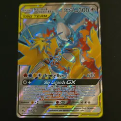 Pokemon TCG Moltres & Zapdos & Articuno GX 300 HP Full Art Holo Hidden Fates 66. - Image 1