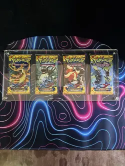 Pokemon XY Flashfire Booster Pack Sealed - X4 Full Art Set In Acrylic Case - Image 1
