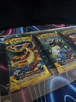 Pokemon XY Flashfire Booster Pack Sealed - X4 Full Art Set In Acrylic Case - Image 3
