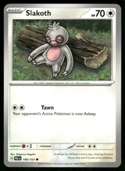 2023 Scarlet & Violet Series - Paldea Evolved Slakoth Common #160 - Image 1