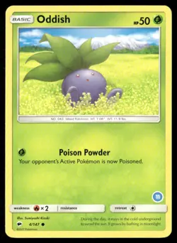 2017 Sun & Moon - Burning Shadows Oddish Basic/Common #4 - Image 1