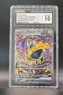 Pokemon Iron Hands ex Terastal Festival ex #210/187 Japanese CGC 10 - Image 1