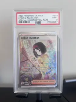 2023 POKEMON SCARLET & VIOLET 151 ERIKA'S INVITATION 203/165 SIR PSA MINT 9 - Image 1
