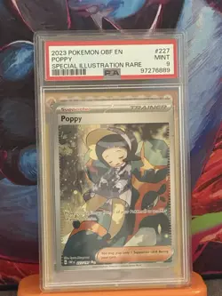 Pokemon POPPY SIR 227/197 GRADED PSA MINT 9 - Scarlet & Violet Obsidian Flames - Image 1