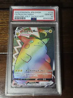 PSA 10 GEM MINT Rainbow Pikachu VMAX 114/100 HR Volt Tackle Japanese Pokemon - Image 1