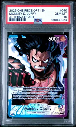 PSA 10 - 2025 ONE PIECE OP11-A FIST OF DIVINE SPEED 040 MONKEY D. LUFFY ALT ART - Image 1
