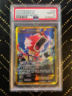 2016 Pokemon XY Breakpoint Secret Rare #123 Full Art Gyarados EX PSA 10 Gem Mint - Image 1