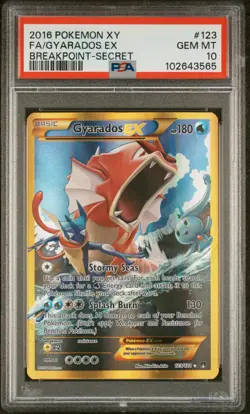 2016 POKEMON XY BREAKPOINT SECRET #123 FULL ART/GYARADOS EX PSA 10 - Image 1