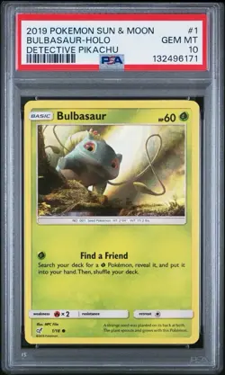2019 Pokemon Detective Pikachu # 1 Bulbasaur Holo PSA 10 Card GEM MINT NEW CERT! - Image 1