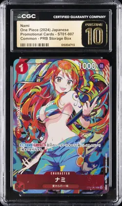 2024 ONE PIECE JPN PROMO CARDS, COMMON - PRB STORAGE BOX NAMI CGC 10 PERFECT - Image 1