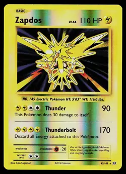 Pokemon Card - Zapdos XY Evolutions 42/108 Reverse Holo - Image 1
