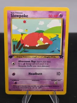 1st Edition Slowpoke 67/82 Team Rocket Common Pokemon Card - LP - Image 1