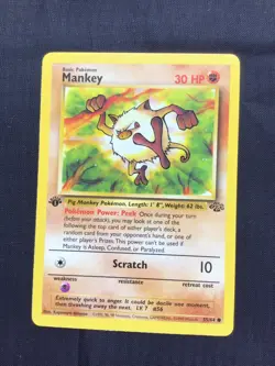 Pokemon Cards: Jungle 1st Edition Common: Mankey 55/64 - Image 1