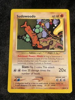 Pokemon Card Sudowoodo 26/64 Neo Revelation - LP - Image 1