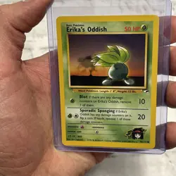 Pokemon TCG Erika's Oddish Gym Heroes 78/132 Regular Unlimited Card NM Vintage - Image 1