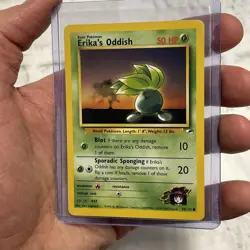 Pokemon TCG Erika's Oddish Gym Heroes 78/132 Regular Unlimited Card NM Vintage - Image 2