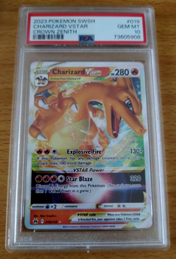PSA 10 Charizard Vstar Pokemon Crown Zenith 019/159 Full Art Rare Card Gem Mint - Image 1