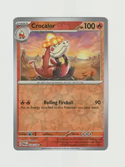 Crocalor Pokemon TCG Scarlet & Violet Paradox Rift Card 024/182 Reverse Holo - Image 1