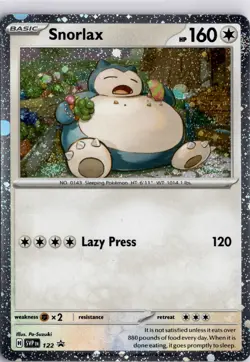 Snorlax Pokemon Card Black Star Promo SVP 122 Cosmos Holo Pokemon Trading Card - Image 3