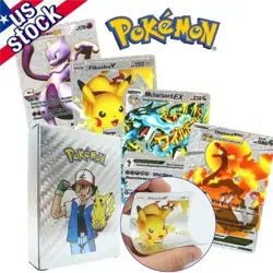 New Foil SILVER PACK 55 CARDS TCG GX Vmax GX Card Charizard Rare Pokemon - Image 1