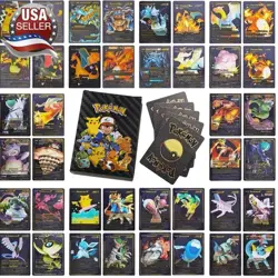 New Foil Black PACK 55 CARDS TCG GX Vmax GX Card Charizard Rare Pokemon Card - Image 1